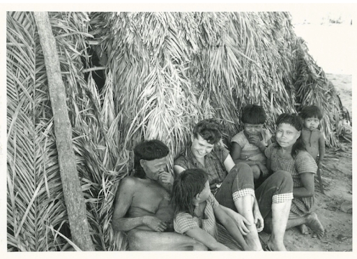 Pia Maybury-Lewis with Xavante families