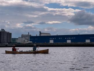 Paddling the Port Albany, Albany, NY Photo taken by Grounds Crew